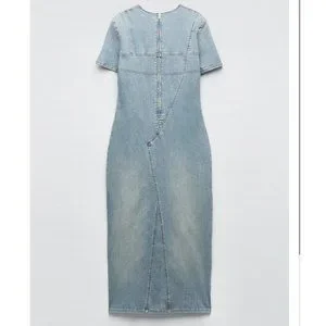 Zara | Dresses | Zara Trf Denim Midi Dressblue 722782 | Poshmark